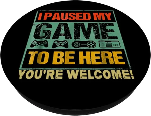 Miniatura 2 de I Paused My Game To Be Here Funny Gamers Men Boys Teens Gift PopSockets Grip and Stand para teléfonos y tabletas, Negro