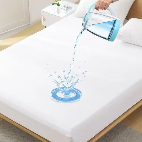 Miniatura 12 de Protector de colchón impermeable de tamaño individual - Funda ajustada para colchón, silenciosa, transpirable y lavable a máquina con bolsillos
