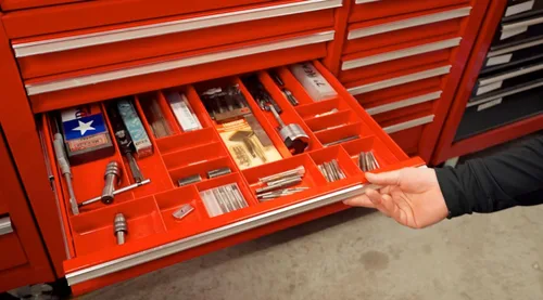 Miniatura 2 de Ernst MFG Organizador de cajones de 10 compartimentos: bandeja apilable resistente para organización de herramientas automotrices, caja de Negro