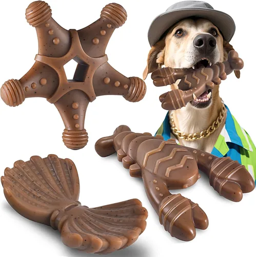 NEZIN Juguetes para Perros Masticadores Agresivos, Juguetes Indestructibles para Perros Grandes, Masticables para Perros de Raza Grande, Mediana y 3