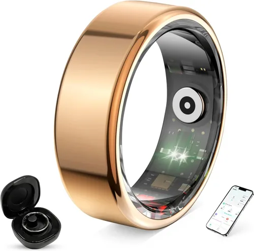 Miniatura 10 de Anillo inteligente para mujeres y hombres, rastreador de fitness y salud con monitor de frecuencia cardíaca, oxígeno en sangre, rastreador de sueño