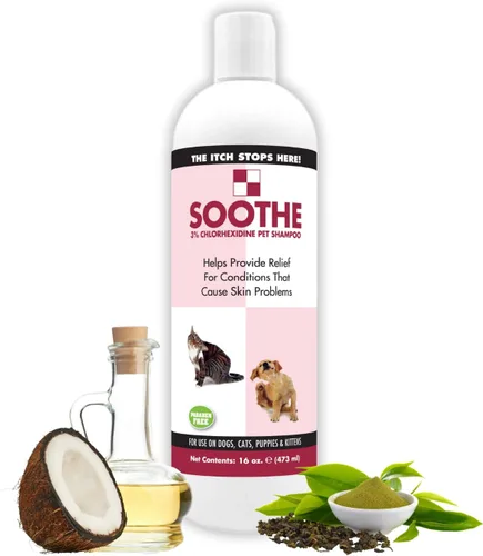 Miniatura 7 de ShowSeason - Champú para aliviar la picazón para perros y gatos, 1 galón, antiséptico, enfría la piel roja e inflamada, fabricado en Estados Unidos