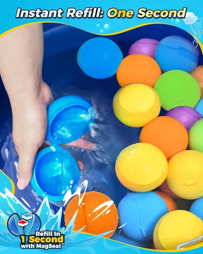 Miniatura 5 de SOPPYCID - Globos de agua reutilizables, sin látex, bomba de agua para piscina, sin atar, fácil llenado rápido, bolas de agua magnéticas