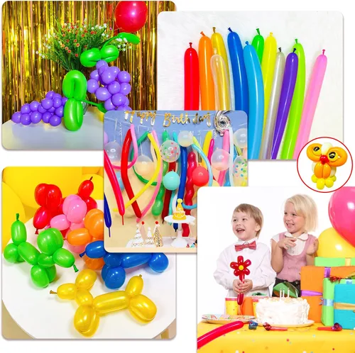 Miniatura 7 de Globos negros de 260 globos negros de látex grueso de 260q para modelo animal, 100 globos largos giratorios para regalos de Navidad de Halloween