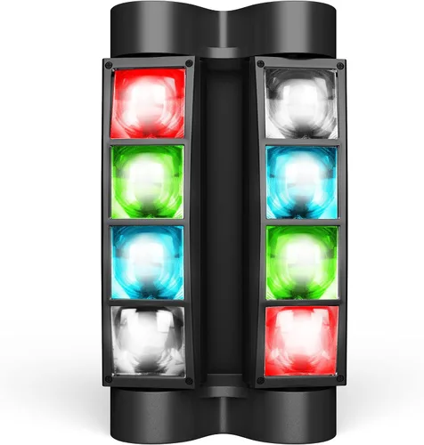 Miniatura 4 de BETOPPER Luz de escenario, luz de DJ de cabeza móvil para fiestas, luz LED de araña RGBW de 8 x 3 W, activada por sonido y control DMX-512