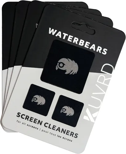 KUVRD Waterbear - Limpiadores de pantalla universales - Herramientas de limpieza diminutas para tus lentes y pantallas - Pack de 4 - (4 juegos de
