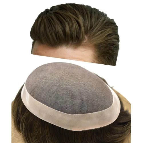 Miniatura 18 de Toupee - Sistema de reemplazo de cabello humano para hombre, encaje mono fino, duradero, línea capilar natural para hombre, pieza de cabello NPU