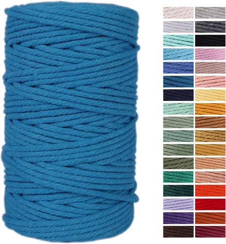 Miniatura 44 de Cuerda de Macramé Gris Claro 3mm x 109 Yardas, Cuerda de Algodón de Colores Cuerda para Manualidades Cuerda de Algodón Colorida para Colgar