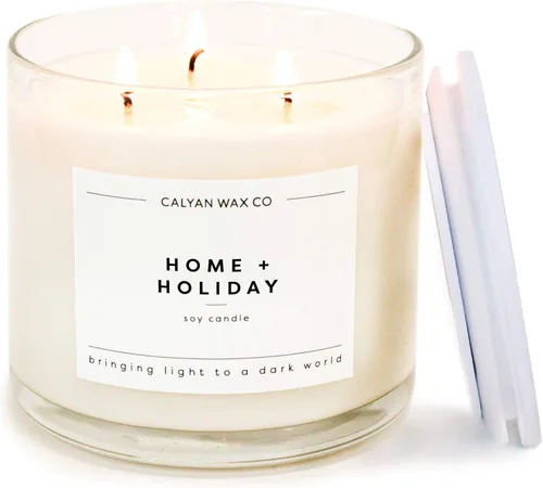 Miniatura 19 de Calyan Wax Co. Vela perfumada de cedro y tabaco de 3 mechas - 43 horas de combustión - Velas de soja de 3 mechas de lujo - Velas de cera de soja