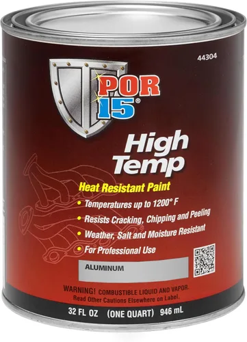 POR-15 Pintura de alta temperatura, pintura resistente al calor, resistente a la intemperie y a la humedad, 32 onzas líquidas, aluminio