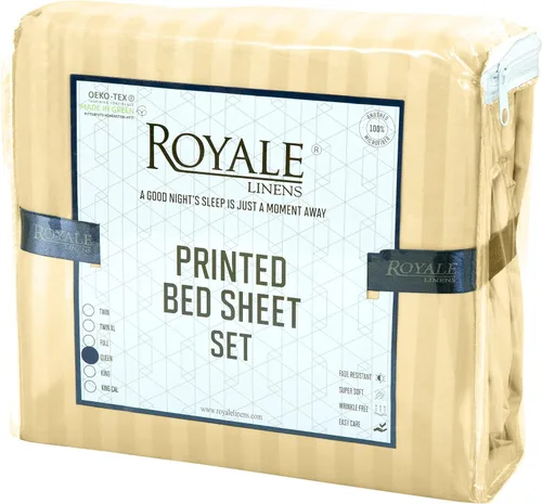 Miniatura 100 de ROYALE LINENS Juego de sábanas Cal King de 4 piezas, ropa de cama de microfibra suave cepillada de 1800 hilos, 1 sábana bajera, 1 sábana encimera, 2