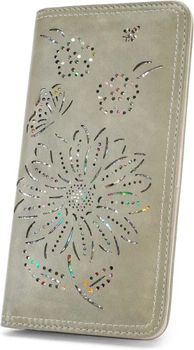 Miniatura 8 de Cartera con Bloqueo RFID para Mujeres Segura Delgada Bifold Cartera para Mujeres Ultra Delgada Billetera para Damas Bifold, 02-púrpura, Moda
