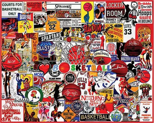 White Mountain Rompecabezas de 1000 piezas de collage de leyendas del baloncesto con piezas grandes para adultos y familia de 24 x 30 pulgadas - Amo
