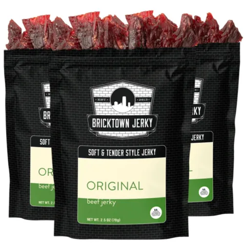 Miniatura 24 de Fajita Soft and Tender Style Best Beef Jerky - Paquete de 3 - Prueba nuestra carne seca de res suave de mejor sabor - 7.5 onzas en total.