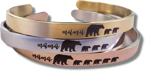 Mama Bear Cuff Bracelet Mother's Day Gift