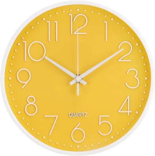 Reloj de pared sin tictac, silencioso, moderno, simple, redondo, decoración, reloj de pared de cuarzo con esfera estereoscópica para el hogar,