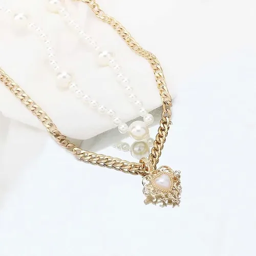 Miniatura 5 de Collares de perlas, collares en capas, collares delicados para mujer, juego de collar de oro