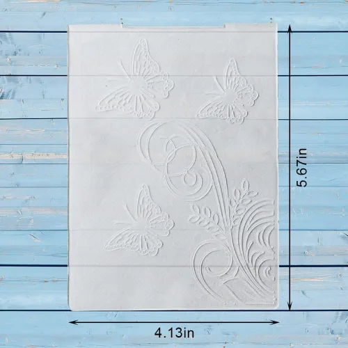 Miniatura 2 de Carpeta de relieve con impresiones texturizadas 3D, carpeta de relieve de fondo de mariposa para hacer tarjetas, hojas de vid de plástico, álbum
