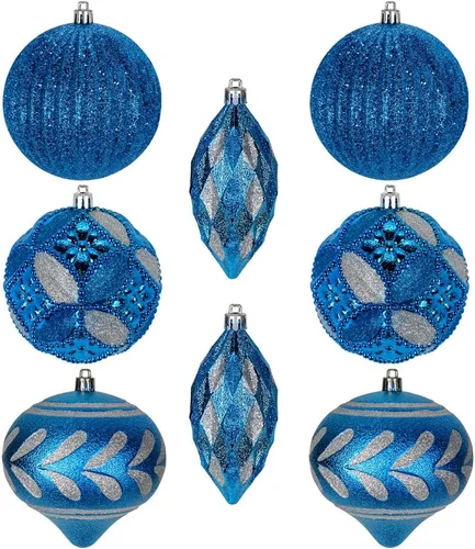 Miniatura 33 de 30 piezas de adornos de bola de árbol de Navidad irrompibles negros para decoración navideña
