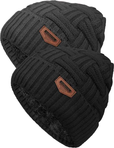 Loritta Gorro de invierno cálido de punto grueso y holgado para hombre