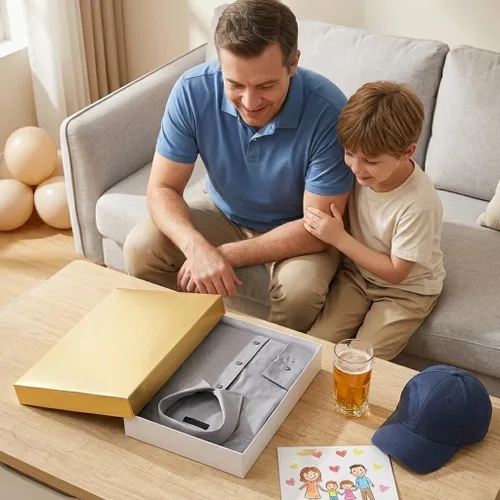 Miniatura 2 de HAPPY POTATO 6 cajas de regalo de Navidad con tapas de 11 x 8.5 x 1.5 pulgadas, cajas de regalo doradas para camisas, cajas de regalo para ropa