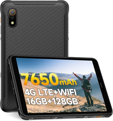 Ulefone Armor Pad Pro - Tablet resistente de 8 pulgadas (16 GB + 128 GB), cámara trasera de 48 MP + cámara frontal de 32 MP, batería de 7650 mAh de