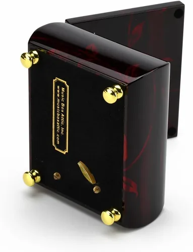 Miniatura 5 de Impresionante joyero musical biselado color burdeos con motivo floral artístico, muchas canciones para elegir, Madera