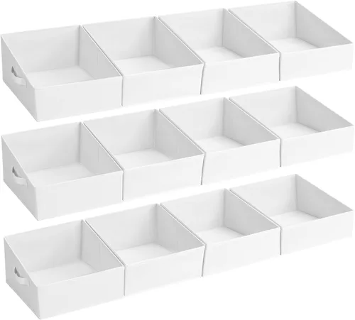 Miniatura 14 de DIMJ Contenedores de almacenamiento trapezoidales para ropa, 4 paquetes organizadores de armario y cestas de almacenamiento, cestas plegables