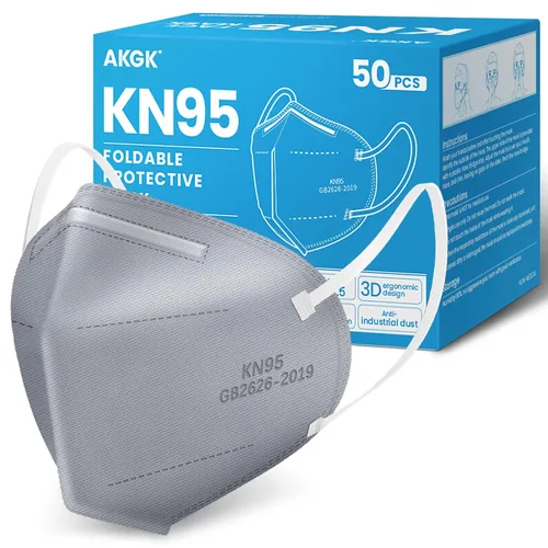 Miniatura 14 de akgk Mascarilla KN95 de 50 unidades, mascarillas de protección transpirable, mascarillas KN95 negras de 5 capas, máscaras de seguridad contra