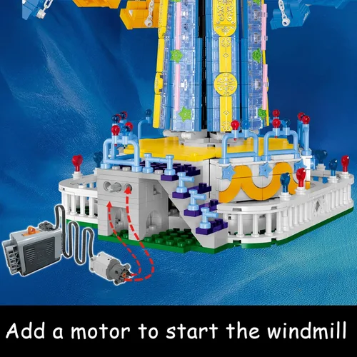 Miniatura 5 de Juego de construcción Swing-Ride con control eléctrico motorizado, luz LED de parque de atracciones urbano, juguete para niños y niñas de 6, 7, 8