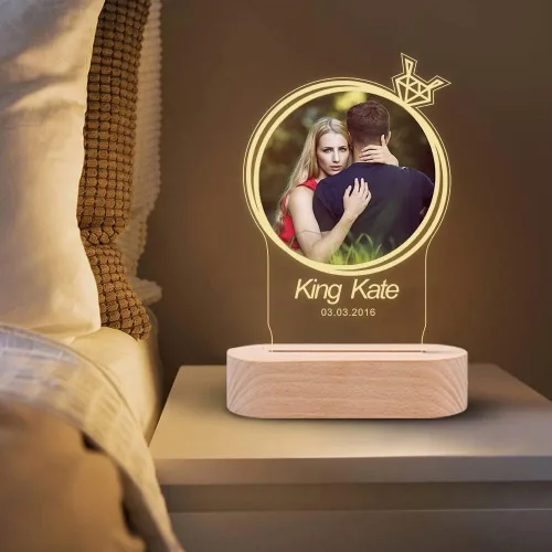 Miniatura 3 de guf Marco de fotos personalizado grabado, marco de fotos personalizado con cristal 3D, regalos para esposa, regalos de novio, regalos de pareja