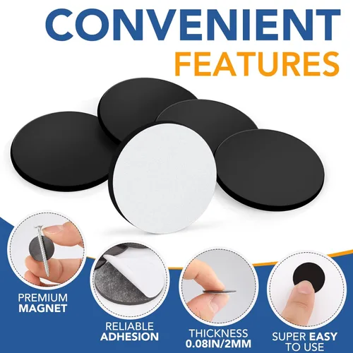 Miniatura 3 de DIYMAG 90 Piezas Puntos Magnéticos con Autoadhesivo, Imanes Redondos Cinta Magnética Láminas Magnéticas Flexibles con Adhesivo para Manualidades