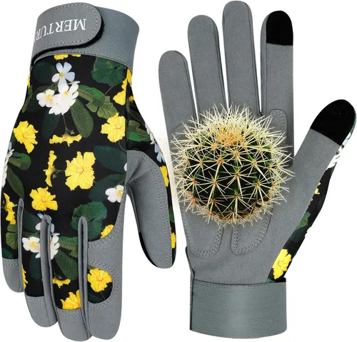 Guantes de jardinería para mujer, de cuero resistente, a prueba de espinas, guantes de trabajo para mujer ColorF