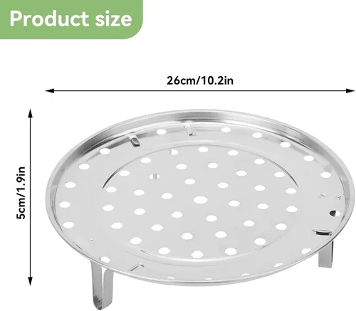 Miniatura 4 de Estante de vapor de 10 pulgadas, estante de acero inoxidable para conservas, bandeja de cocción al vapor, cesta de vapor, estante de vapor para olla