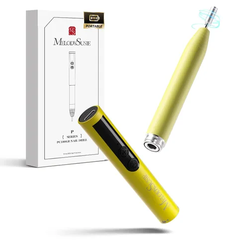Miniatura 9 de MelodySusie PocketNail Taladro de Uñas Modular Inalámbrico en Forma de Bolígrafo, PC100GR 20000RPM Lima Eléctrica Delgada Portátil Recargable