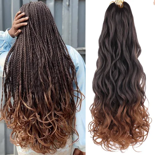 Miniatura 40 de Unionbeauty - Cabello rizado francés trenzado de 10 pulgadas, trenzas rizadas estilo Bob francés, cabello de ganchillo, 8 paquetes de trenzas
