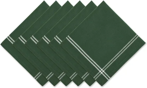 Miniatura 14 de DII - Servilletas para mesa estilo rústico, colección con rayas estilo francés, 20 x 20 pulgadas, color azul cambray, 6