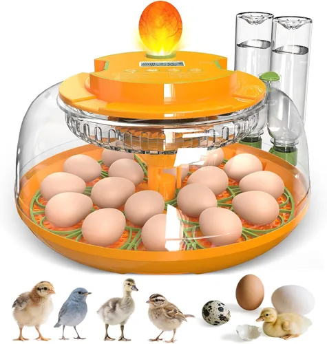 18 incubadoras de huevos para incubar huevos, incubadora de huevos con giro automático y control de humedad, reposición automática de agua, 2