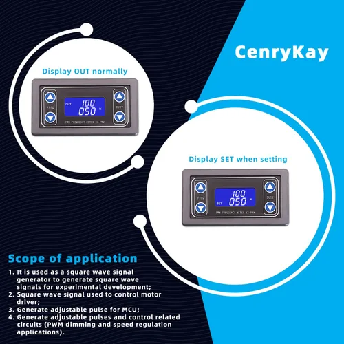 Miniatura 6 de Generador de señal ajustable, frecuencia de pulso PWM ciclo de trabajo rectangular onda cuadrada generador de señal DC 3.3-35V 5-30mA módulo