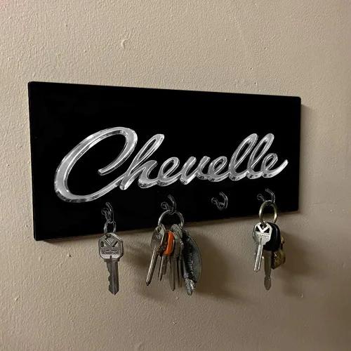 Miniatura 2 de Brotherhood Compatible con el emblema Chevelle de diseño negro para llaves, organizador de montaje en pared, soporte para llaves del hogar, anillo