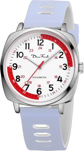 Diaofendi Reloj de enfermera impermeable para profesionales médicos, mujeres y hombres, 24 horas con segunda mano, esfera militar fácil de leer