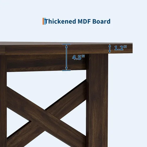 Miniatura 7 de Garvee Mesa de comedor de madera para 6 a 8 personas, mesa de cocina grande resistente, mesas de comedor rectangulares de 70.87 pulgadas de largo