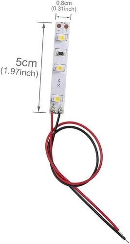 Miniatura 4 de DD01WM 10 unids pre cableado blanco tira llevó 3528 SMD LED luz autoadhesiva flexible 12V ~ 18V