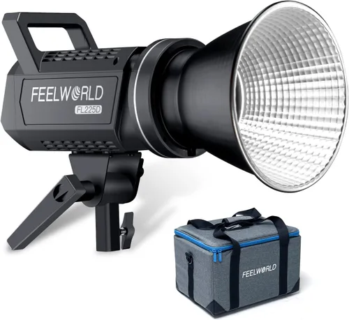 FEELWORLD FL225D 5600K Luz de estudio de video de luz diurna 225W Iluminación continua CRI96+ TLCI97+ 67500lux@3.3 ft para película, transmisión en