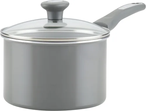Miniatura 9 de Rachael Ray Get Cooking! Juego de ollas y sartenes antiadherentes, incluye bandeja para hornear y herramientas de cocina, 12 piezas, color gris