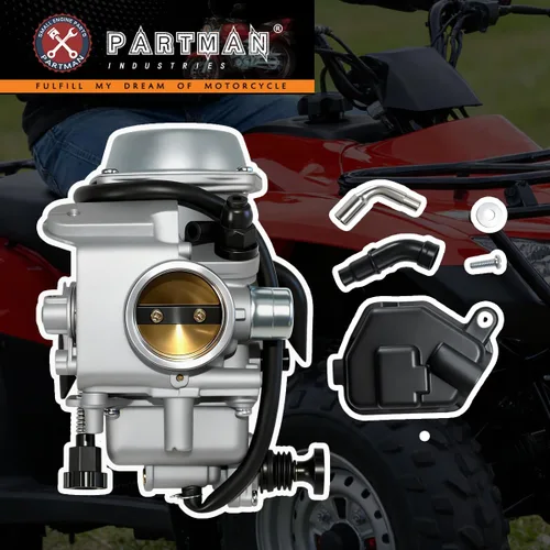 Miniatura 2 de Partman Carburador TRX350 apto para Honda Rancher 350 TRX350ES TRX350FE TRX350FMTE TRX350TM 2000-2006 Carb con válvula de gasolina válvula Petcock