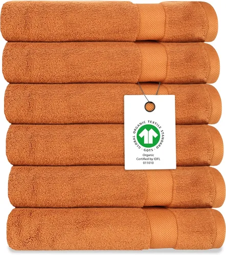 Miniatura 27 de Toalla de baño de felpa de algodón orgánico de lujo Certificado GOTS y OEKO-TEX Toallas de calidad hotelera premium Tecnología Feather Touch