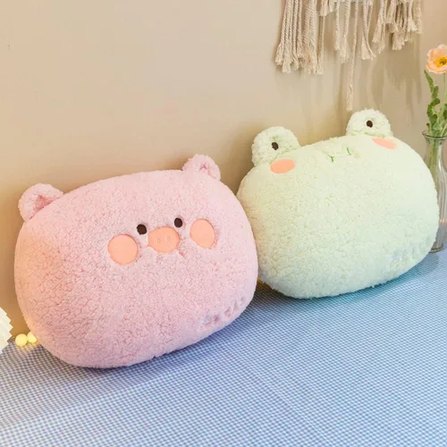 Miniatura 7 de NatureMan Almohada de rana de felpa, calentador de manos de rana rellena súper suave para adultos y niños (verde)