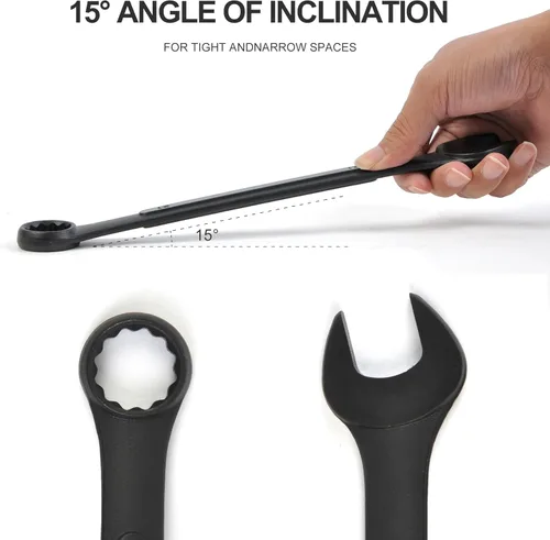 Miniatura 5 de Juego de 16 piezas de llaves combinadas métricas de 6mm a 32mm con bolsa enrollable