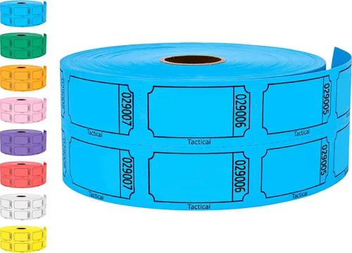 Miniatura 13 de 1000 boletos Tacticai para rifa, azul (1 de 8 colores), rollo doble, boleto para eventos, entradas, premio de clase, recaudación de fondos y premios